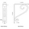 Ekena Millwork Edwards Wrought Iron Bracket, (Triple center brace), Antiqued Silver 2"W x 7 1/2"D x 10"H BKTM02X07X10TEDASV - alternate 6